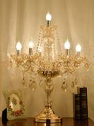 欧式水晶台灯奢华卧室床头灯大气创意玻璃婚房结婚客厅高档大号灯