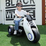 贝多奇儿童电动摩托车，可坐人宝宝三轮车婴儿，双驱电动车男孩玩具车