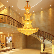 豪华水晶吊灯大气别墅复式客厅灯，现代简约中空楼梯吊灯欧式灯具新