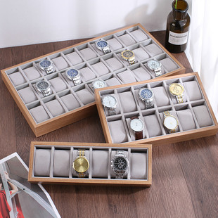 花梨木纹手表收纳盘 柜台手表首饰成列道具手表盒 手表展示架