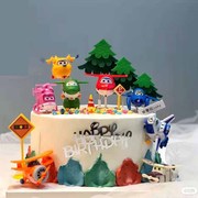 网红小飞机蛋糕装饰摆件男孩儿童生日六一儿童节摆件烘焙装饰插牌