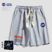 NASA SOLAR联名2022年夏季情侣运动短裤男女户外休闲五分裤子