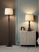 美式落地灯客厅卧室床边复古立式地灯欧式落地台灯床头灯遥控灯具