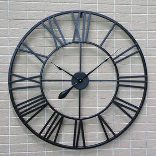 大号80cm欧式复古铁艺挂钟客厅装饰墙钟简约创意罗马时钟