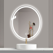 椭圆无框化妆镜浴室镜led带灯镜子智能防雾卫浴镜壁挂卫生间镜子