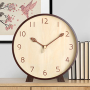 定制时钟摆台式摆放式钟表摆件北欧座钟客厅桌面实木台钟家用坐钟
