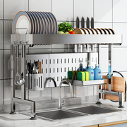 304不锈钢伸缩厨房水槽，置物架碗架放碗盘沥水架，多功能碗碟收纳架