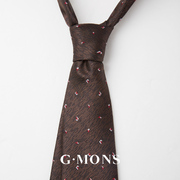 吉约蒙男士时尚休闲潮流领带，咖色小碎花商务正装上班新郎结婚领带
