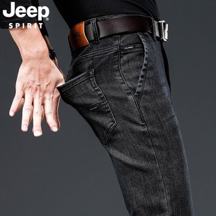 jeep吉普薄款牛仔裤子，男士夏季中青年直筒，宽松春秋厚款休闲长裤潮