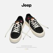 jeep吉普夏季男鞋2024透气薄款男生帆布鞋子，运动休闲男士板鞋