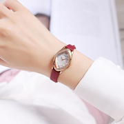 聚利时女表学生韩版简约水钻复古小表盘皮带款手表女防水石英腕表