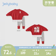女童春秋套装红色小儿童加绒秋冬幼儿卫衣两件套薄绒宝宝运动衣服