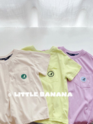 韩国韩系童装男女童儿童夏季短袖口袋圆领套头t恤上衣
