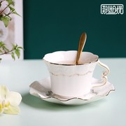 咖啡杯欧式小奢华英式下午茶杯碟，勺花茶杯茶壶，套装陶瓷咖啡杯具