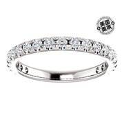 pompeii358克拉钻石，结婚戒指女式可堆叠法式镶嵌14k白金戒指