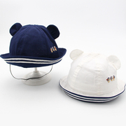 新生儿帽子春夏男女童渔夫帽婴儿，宝宝海军风可爱盆帽出游遮阳帽子