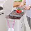 日式厨房垃圾桶家用大号带盖防臭厨余双层干湿分离垃圾分类双内桶