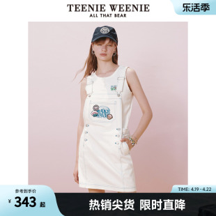 TeenieWeenie小熊夏季舒适柔软时髦牛仔背带裙子女