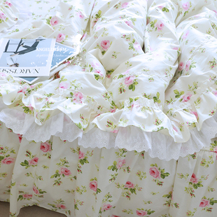 게으른휴가︱欧美韩版公主田园碎花斜纹，全棉床上用品纯棉件套1.8