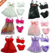 1 Set Pajamas Colorful 3 In 1 Clothing Underwear Lingerie Br