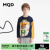 设计师系列mqd童装男童鸳鸯，袖长袖t恤春秋，儿童时尚卡通上衣