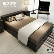 烤漆板式床简约现代1.51.8米双人床，烤漆床白色储物床