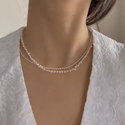 手作天然巴洛克珍珠锁骨链S925纯银小米粒复古短颈项链女时尚达人