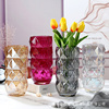 欧式ins风创意居家装饰花瓶 客厅摆件水晶璀璨圆柱形玻璃花瓶
