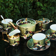 骨瓷茶具套装咖啡杯碟，茶壶黄金边(黄金边)下午茶，意大利重工掌柜