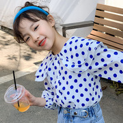 女童娃娃领长袖上衣小女孩甜美韩系可爱春装小衫儿童法式公主衬衫
