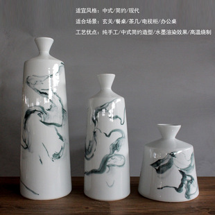 新中式花瓶客厅插花干花摆件现代简约电视柜家居装饰陶瓷摆设