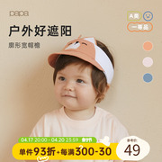 papa爬爬夏季儿童男女宝宝动物造型空顶帽透气可折叠遮阳婴儿帽子