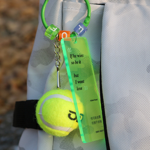 网球迷纪念品德约经典语录做梦就要做大的钥匙扣背包荧光色挂件