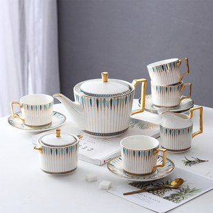 英式下午茶杯茶具套装轻奢欧式高档骨瓷茶壶奢华陶瓷咖啡杯礼盒装
