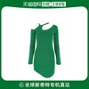 香港直邮j.w.anderson女士弹力粘胶纤维混纺，迷你连衣裙(草绿色)