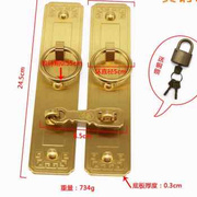 中式复古黄铜搭扣大门拉手，老式实木门铜配件，把手仿古柜门纯铜门环