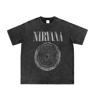 NIRVANA乐队美式街头涅盘pinkfloyd复古做旧vintage摇滚长短袖T恤