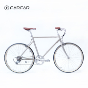 FARFAR BIKE 8速FS0电镀银复古通勤车城市休闲自行车26寸变速单车