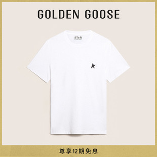 Golden Goose 男装 Star Collection 深蓝色星星白色圆领短袖T恤