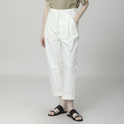 原途 设计师品牌女装 白色天丝裤子女夏薄款日系高级感九分直筒裤