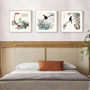 新中式风格装饰画卧室床头墙画客厅挂画现代简约字画书房饭厅壁画