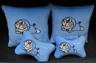 机器猫抱枕头枕哆啦A梦卡通蓝色汽车用品通用四件套叮当猫
