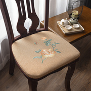 新中式餐椅坐垫马蹄形餐桌椅子，垫红木防滑凳子座垫实木茶椅椅垫子