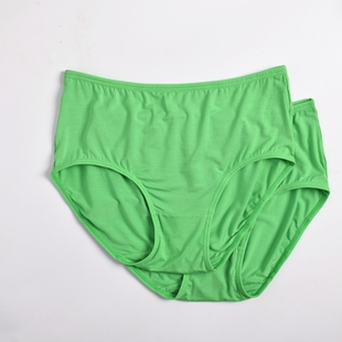 女士三角短裤绿色纯色中年裤衩宽松透气高弹力高档裤头个性时尚