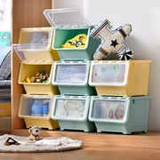 百露前开式收纳箱，塑料抽屉式收纳盒儿童玩具，零食衣物整理箱翻盖储