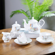 景德镇骨瓷咖啡具套装欧式下午茶具家用高档茶壶花茶杯结婚送礼