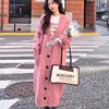 欧洲站加厚中长款毛衣外套女春秋冬宽松慵懒风网红单排扣针织开衫