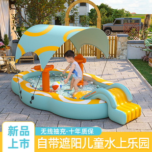 充气游泳池儿童家用婴幼儿小孩家庭水上乐园带滑梯遮阳宝宝戏水池