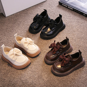 女童黑色皮鞋春秋款鞋子，2023春季儿童鞋，英伦风公主鞋单鞋小童