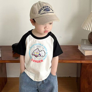 奥特曼短袖t恤男童衣服，2024夏季中小童酷帅超人童装儿童纯棉上衣